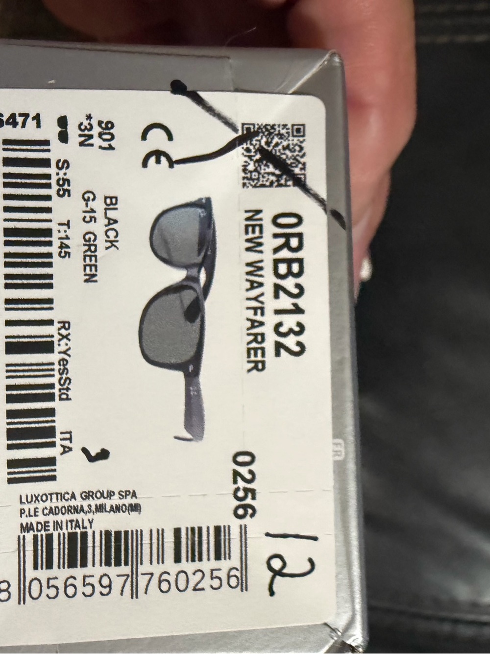 New Ray-Ban Frame Sunglasses with Green Lenses RB2132 Black G15 Made in Italy - Picture 7 of 7